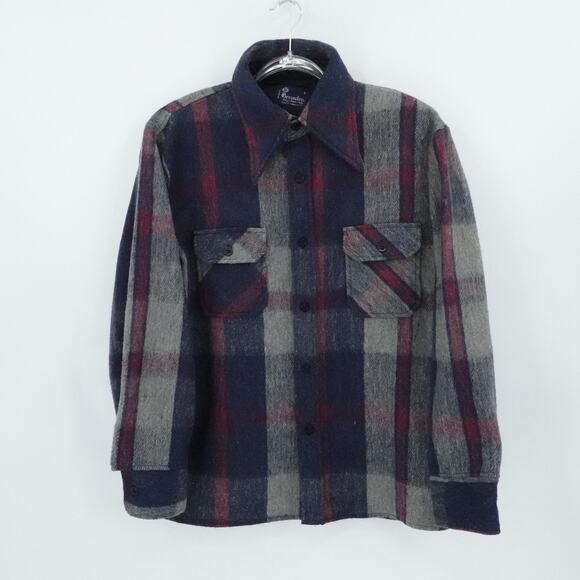 Brewster Other - Vintage Brewster Shirt Mens Large Plaid Wool Blend Button Up Flannel 80s Fall